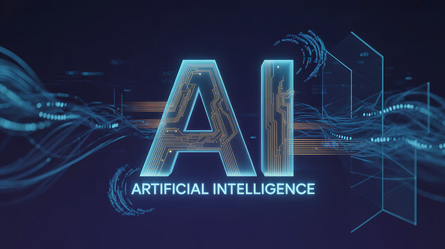 AI Artificial Intelligence chipset global futuristic technology, Abstract banner background, Vector illustration
