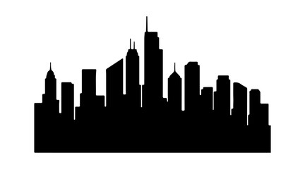 Obraz premium New York City Skyline Silhouette Vector Illustration of Urban Skyscrapers and Cityscape Panorama
