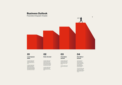 Business Growth Outlook Presentation Infographic Template with Illustration