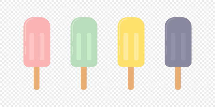 set of ice cream isolated