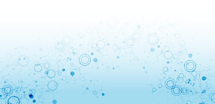 Geometric abstract background with connected line and dots. Futuristic digital background for science and technology. Vector