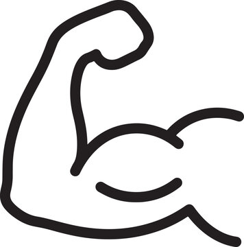 Muscular arm bicep icon showing strength and fitness concept with strength