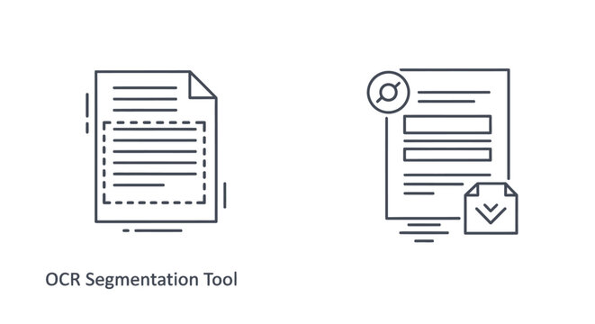 Set of optical character recognition and segmentation analysis tools for document processing with segmentation analysis document processing recognition extraction technology software interface