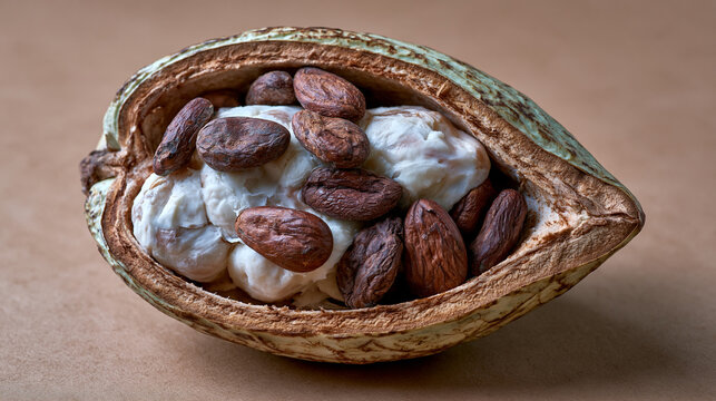 Raw cacao pod crosssection exposing Theo 1