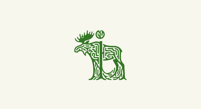 Green Moose Head Logo with Circuit Design Elements.
