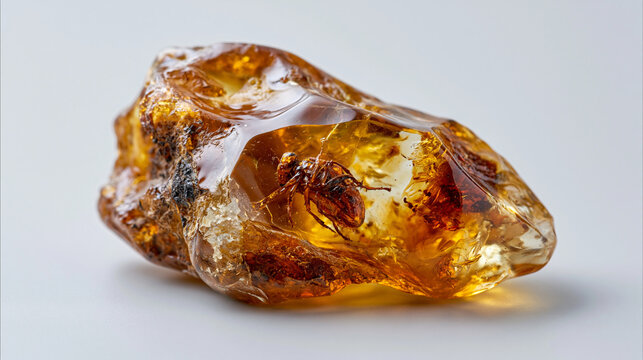 Wet Baltic amber nodule with embedded Eo 2