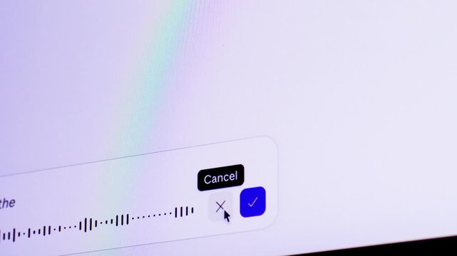 Audio message with chat bot, Young woman using AI Chat bot in mobile application and giving voice commands. Innovative technology concept