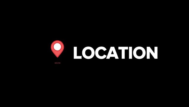 Location  sign on black