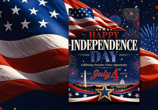 Fourth of July Celebration Event Poster Layout Design