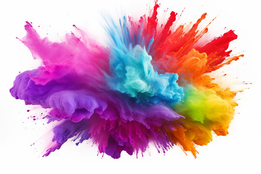Vibrant multicolor powder holi explosion creating a dynamic abstract color burst