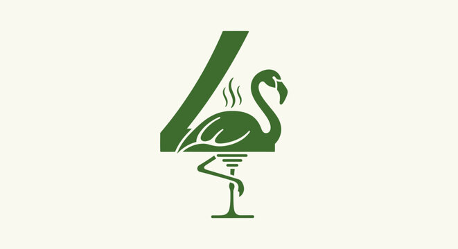 Elegant flamingo logo design with letter L integration.