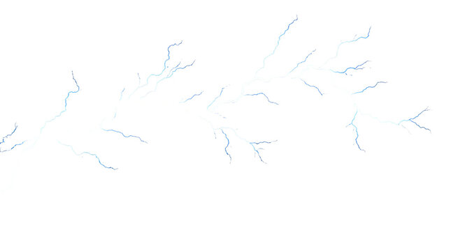 Abstract blue lightning lines twist through darknes