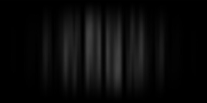 Black velvet curtain background. Closed curtains backdrop for theater stage, cinema, silent movie screen. Noir horror drapery wallpaper for award, show, performance. Vector old Hollywood scene concept