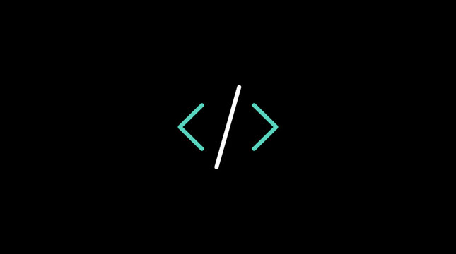 coding simple vector ,code symbol on black background. wallpaper coding simpel