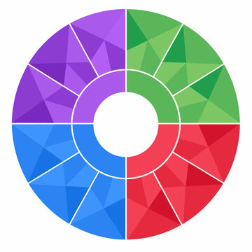 Polygonal 12 Archetypes Color Wheel Chart Infographic Vector