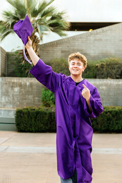 Graduate in cap and gown