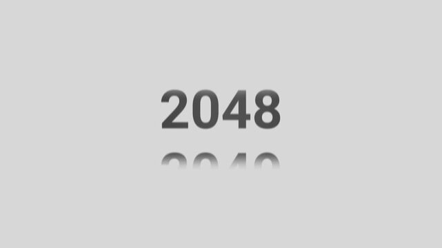 Minimalist Year Scrolling Sequence 2025 to 2050 on White Background Seamless Looping Timeline Animation for Corporate and Business Presentations