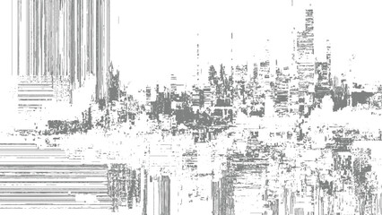 Fototapeta premium Glitchy distorted digital noise pattern with horizontal and vertical lines and pixels abstract background