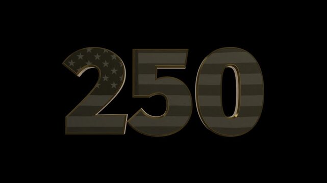 America 250 Gold Text