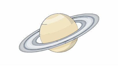 SEO Title Saturn Planet Line Art Vector Illustration Astronomy Space Icon © Fatik