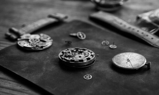 Vintage watchmaker's workshop, watch repair
