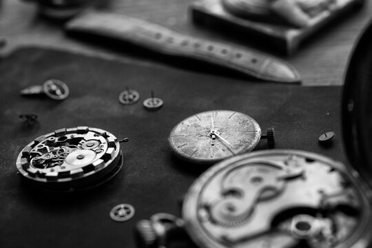 Vintage watchmaker's workshop, watch repair