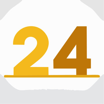 Number 24 in Yellow and Brown