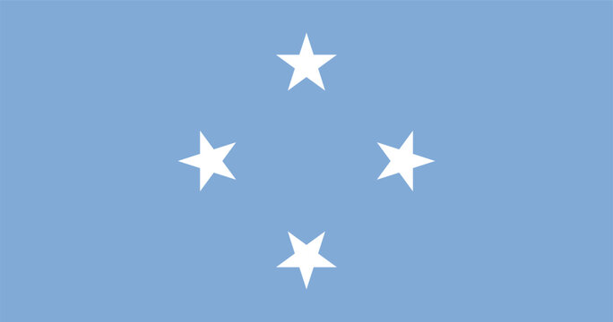 Flat vector illustration of the Federated States of Micronesia flag isolated on a white background for geography and travel design.