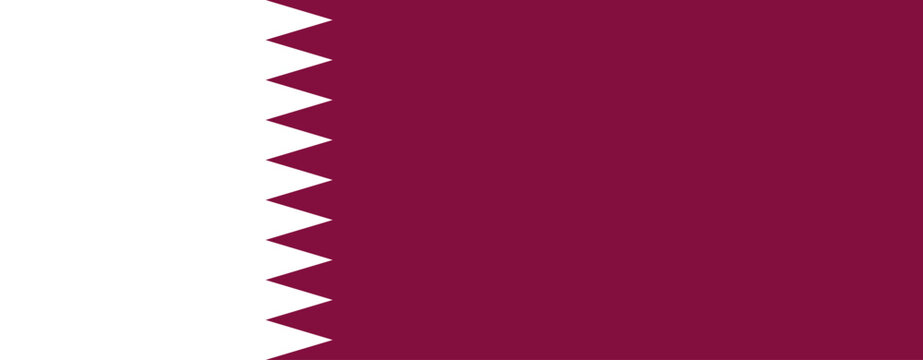 Flat vector illustration of the Qatar national flag isolated on a white background for geography and travel design.