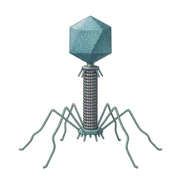 Bacteriophage T2 Virus Isolated on Transparent