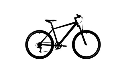Fototapeta premium Black silhouette of a mountain bike isolated on a simple design for sports and outdoor cycling activity