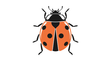 Naklejka premium A simple flat vector icon illustration of a cute orange ladybug with black spots seen from above