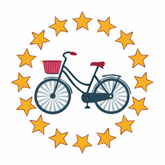 Fototapeta premium Bicycle with Stars