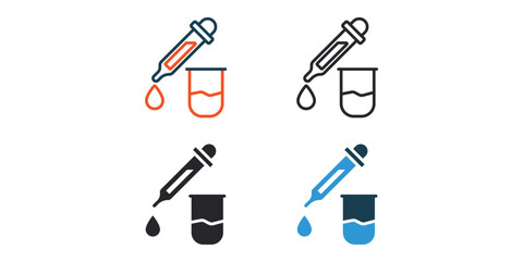 Obraz premium pipette icons outline and Flat Style,transparent background