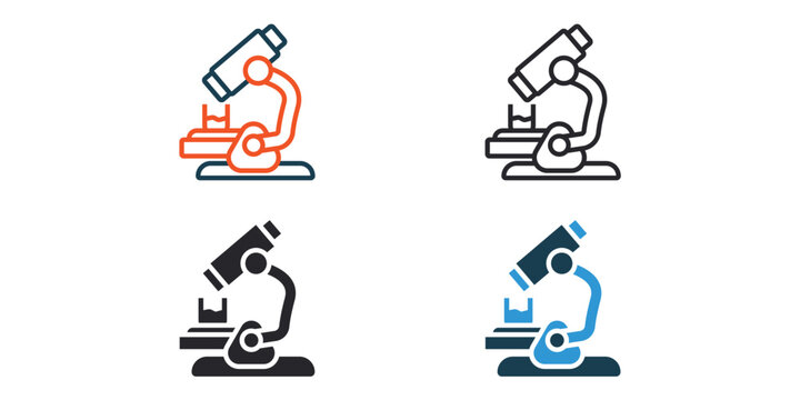 laboratory icons outline and Flat Style,transparent background