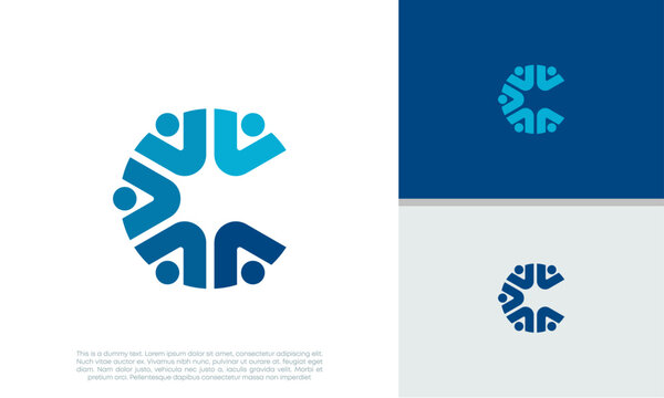 Human Resources Consulting Company, Global Community Logo. Social Networking logo designs.	
