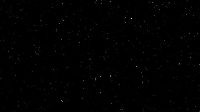 fast dust particles moving and floating around the screen