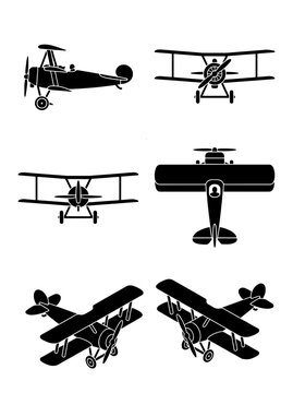 Sopwith Camel WWI Biplane Fighter Aircraft Vintage Aviation Illustration