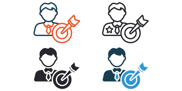 accurate icons outline and Flat Style,transparent background