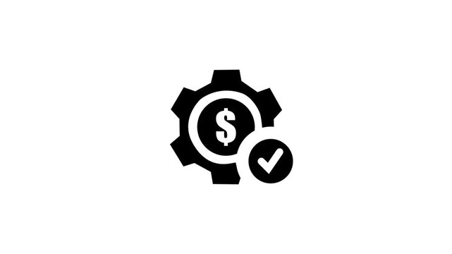 Setting icon animation. Gear Sign icon or Cog settings sign for web and app. Simple black setting gear icon isolated on white background 4k video.