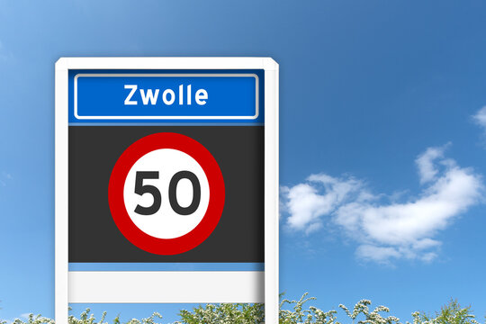 Ortstafel Stadt Zwolle, Niederlande, (Symbolbild)