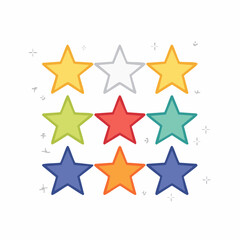 Obraz premium Colorful Star Rating Icons
