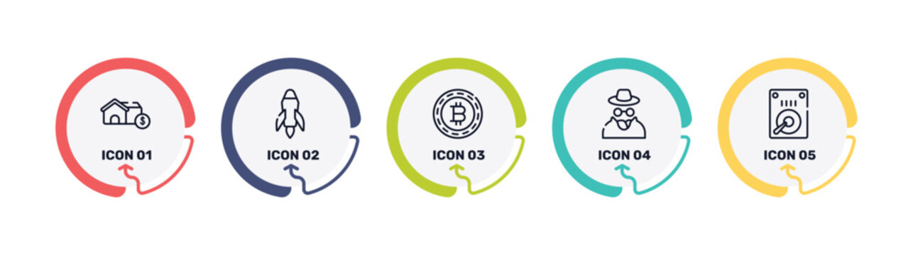 taxes outline icon set featuring piggybank, estimate, banker, peer to peer icons.