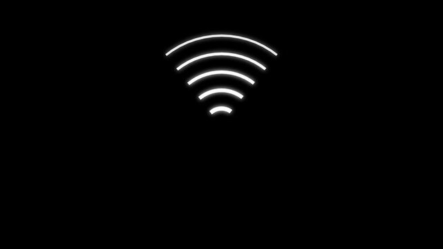 Animated fade wave wi fi signal icon overlay loop on  background animation.