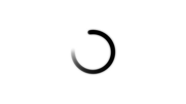 loading spinning load wheel. Waiting for download. White circle loading on a black isolated background 4k video.