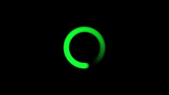 loading spinning load wheel. Waiting for download. White circle loading on a black isolated background 4k video.