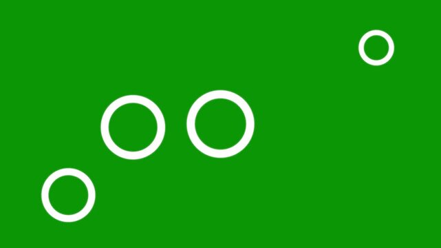 Concentric rings on green screen background, 4k resolution motion graphics of geometric lines exploding for celebration, looping circle burst animation with two to four unique shape elements.