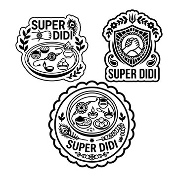 Super Didi Rakhi emblem collection vector