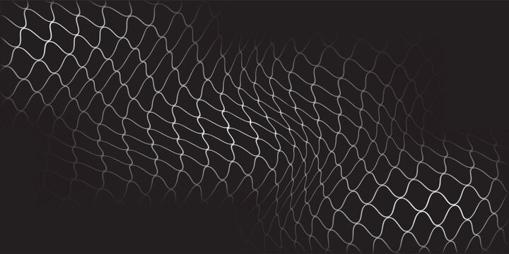 Curved net pattern. Seamless design for sportswear or equipment like soccer goals, volleyball nets, basketball hoops, hockey nets, and athletic gear. Vector net dynamic eps 10