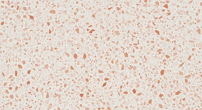 Pale terrazzo texture with small terracotta and beige stone chips